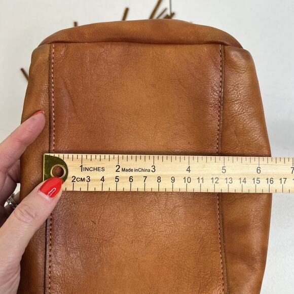 Boho Leather Crossbody Bamboo Hand Strap Featured Fringe Bohemian Tassel Brown - Picture 15 of 15